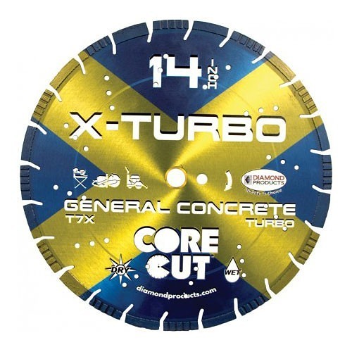 Diamond Products TX12125 T7X Diamond Saw Blade, 12 in Blade Dia, 1 in Cutting Depth, 1/8 in